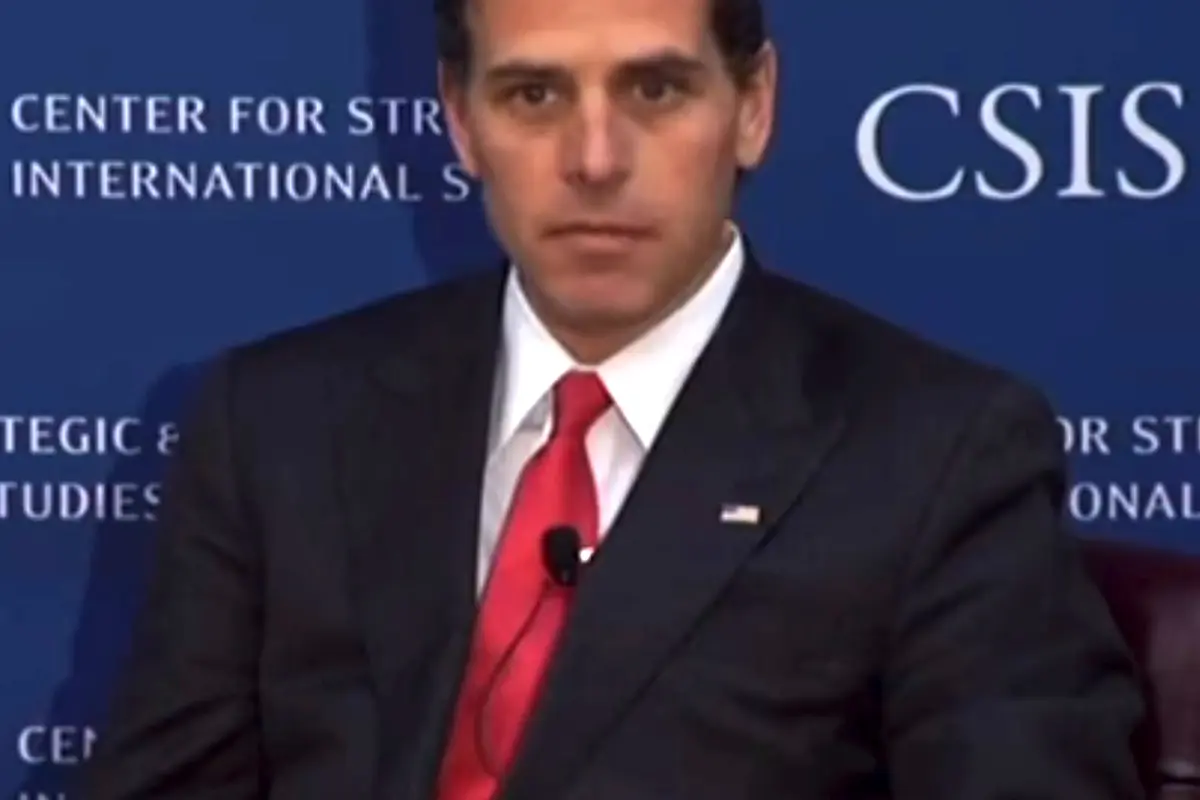 Hunter Biden seated at a Center for Strategic and International Studies event in 2013.