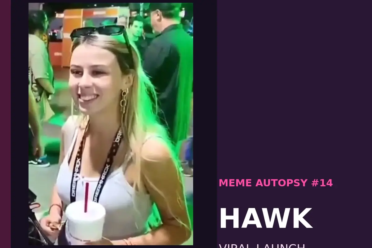 Haliey Welch at DreamHack Atlanta in November 2024 beside a panel identifying the HAWK historical case study.